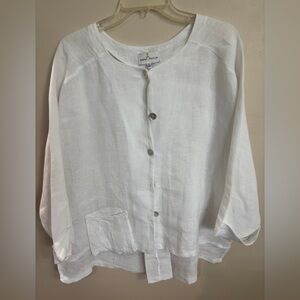 Belle France White Button Down Shirt